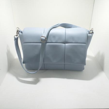 Carteira em pele,  cor azul-jeans