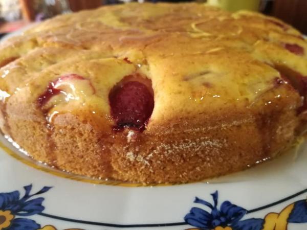 Bolo de Milho e Morango - S/ Lácteo, S/ Ovos, S/ Açúcar refinado.